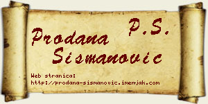 Prodana Šišmanović vizit kartica